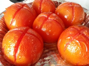 Roasted tomatoes for rustic salsa